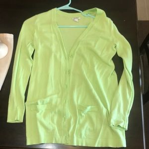 Bright green old navy cardigan